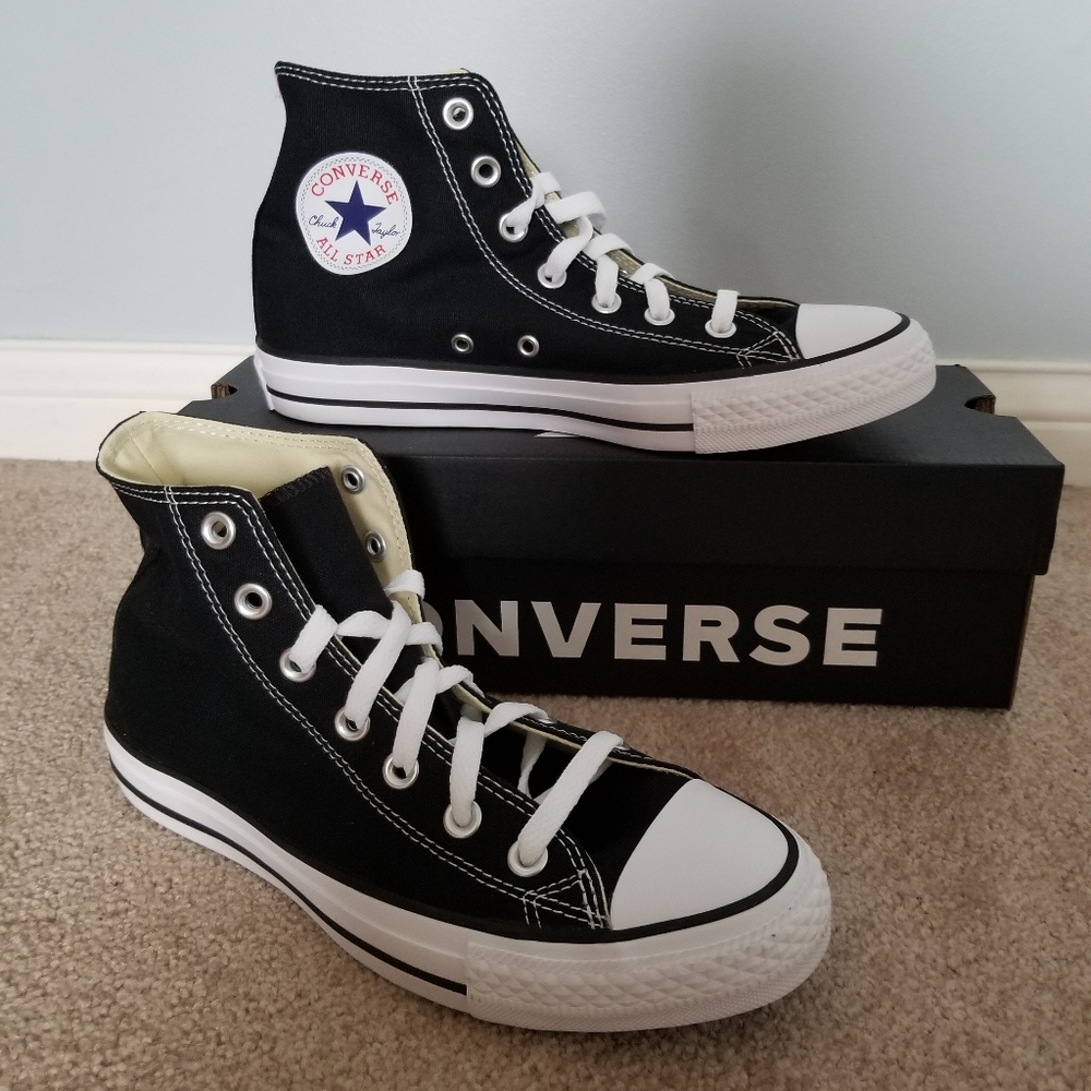 NWT Black High Top Converse